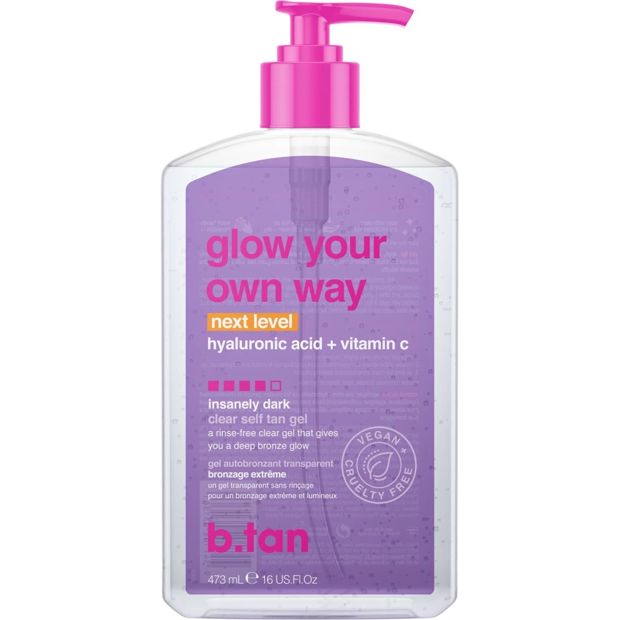 b.tan Glow Your Own Way Next Level Clear Self Tan Gel - Hyaluronic Acid & Vitamin C