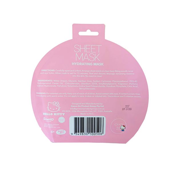 Hello Kitty Hydrating Sheet Mask - Sweet Peach Scented