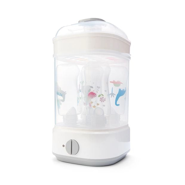 Electric Steam Bottle Steriliser, White and Grey - Anko
