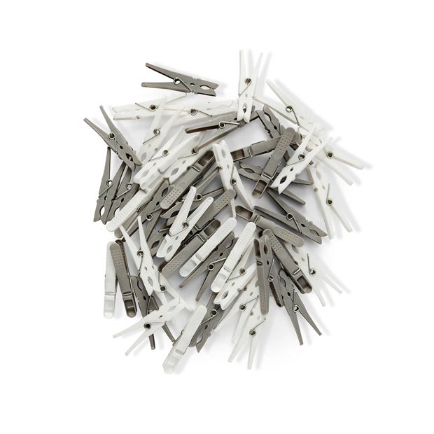 48 Pack Pegs,White and Grey - Anko