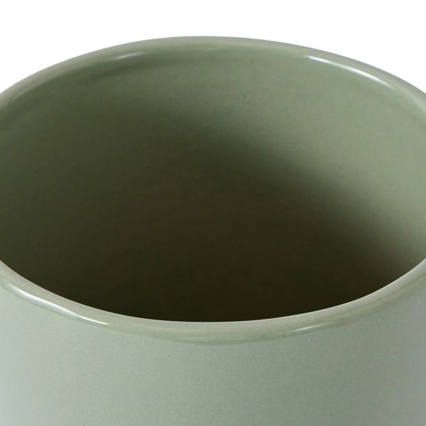 Plant Pot with Saucer, Green - Anko
