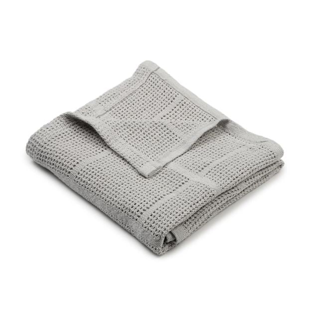 Lightweight Cotton Blanket, Grey - Anko