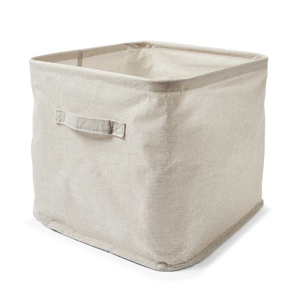 Linen Look Open Storage Box, Beige - Anko