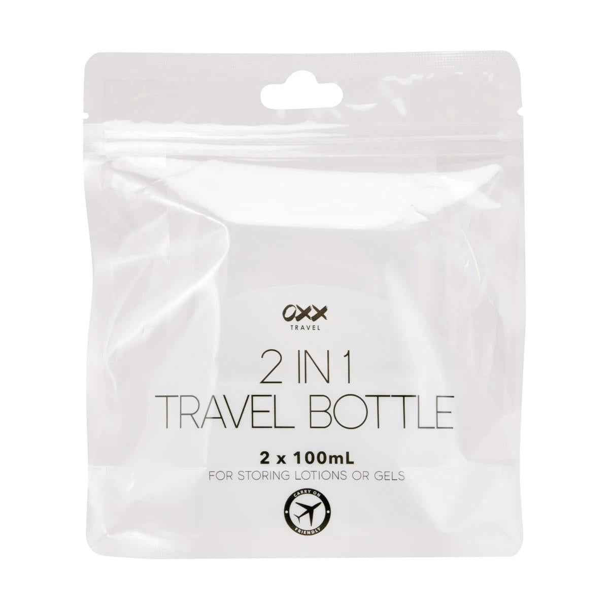 OXX Travel 2 Pack 2-in-1 Travel Bottles