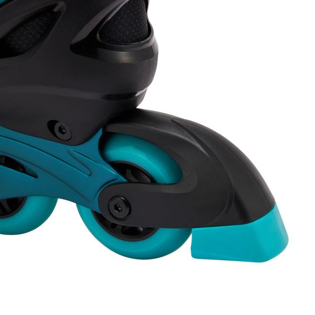 Inline Skates, Black and Teal, Size 5 to 7 - Anko