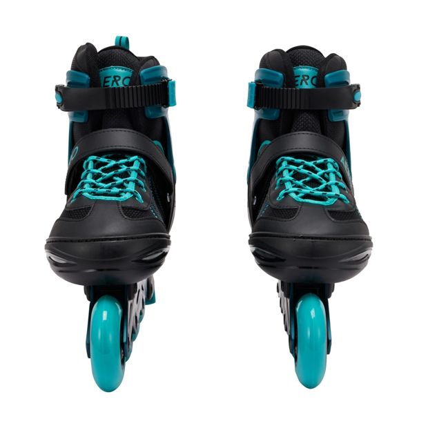 Inline Skates, Black and Teal, Size 8 to 11 - Anko