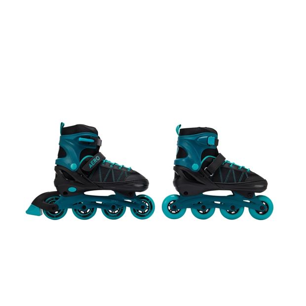 Inline Skates, Black and Teal, Size 8 to 11 - Anko