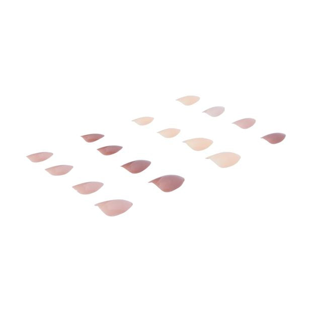 100 Pack Artificial Nails with Adhesive, Almond Shape, Nude - OXX Cosmetics