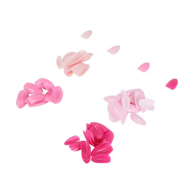 100 Pack Artificial Nails with Adhesive, Almond Shape, Pink - OXX Cosmetics