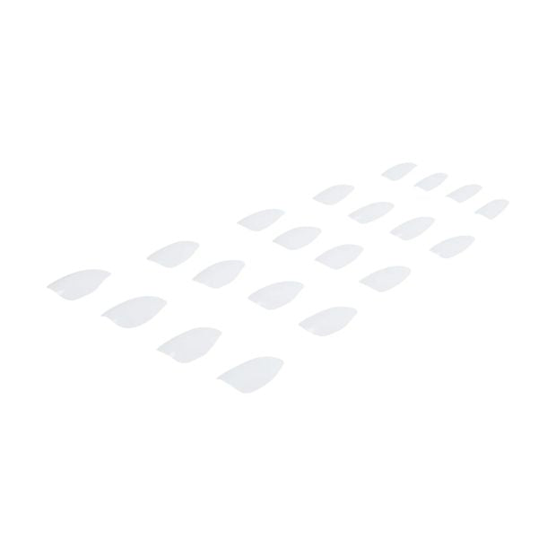 100 Pack Artificial Nails with Adhesive, Stiletto Shape, Clear - OXX Cosmetics