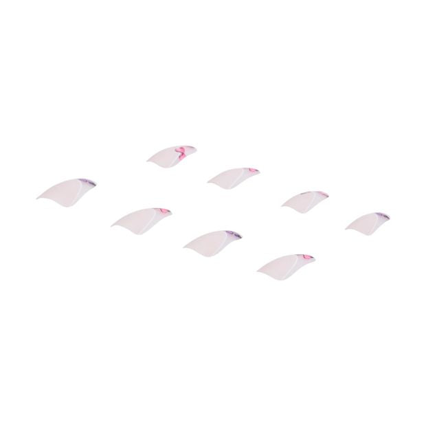 24 Pack Artificial Nails with Adhesive, Squareletto Shape, Butterflies - OXX Cosmetics
