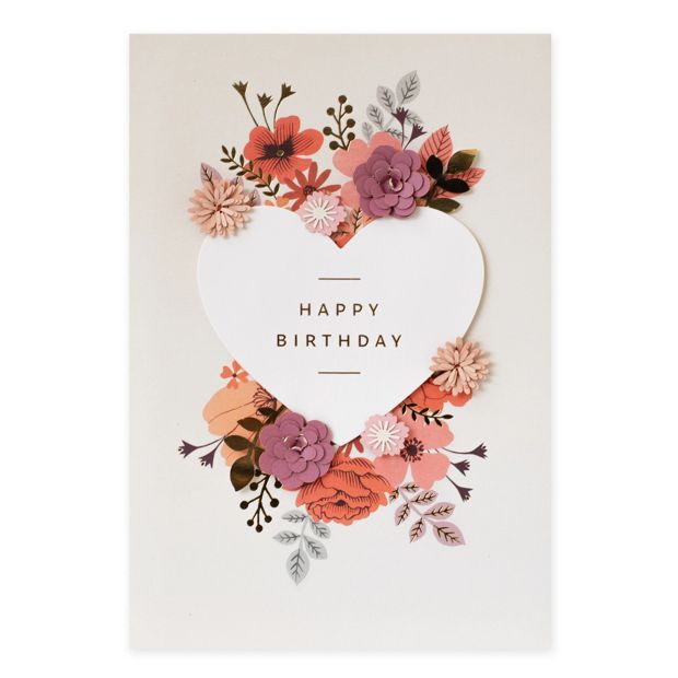 Hallmark Signature Birthday Card - Floral Heart