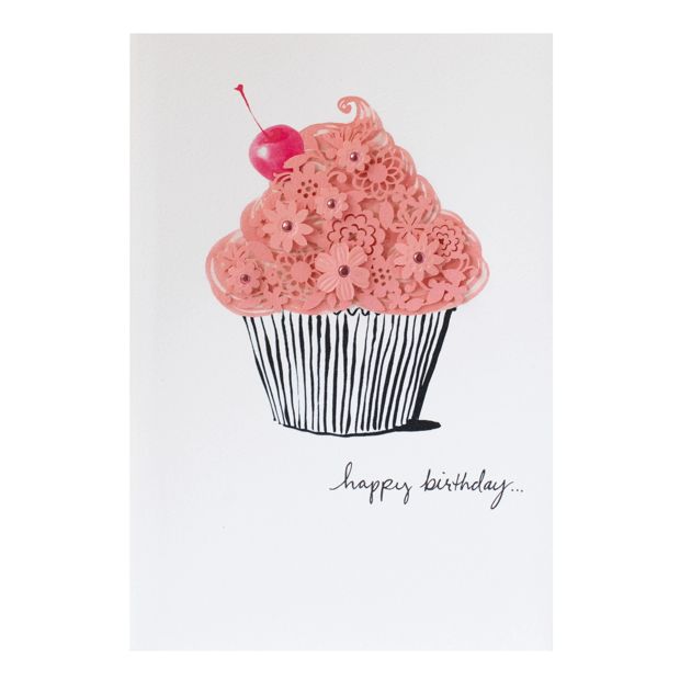 Hallmark Signature Birthday Card - Laser Cupcake