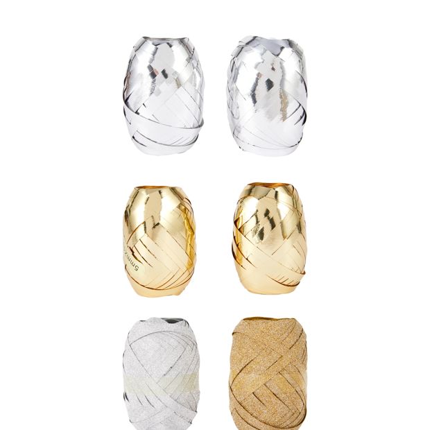 6 Piece Curling Ribbons, Metallic - Anko