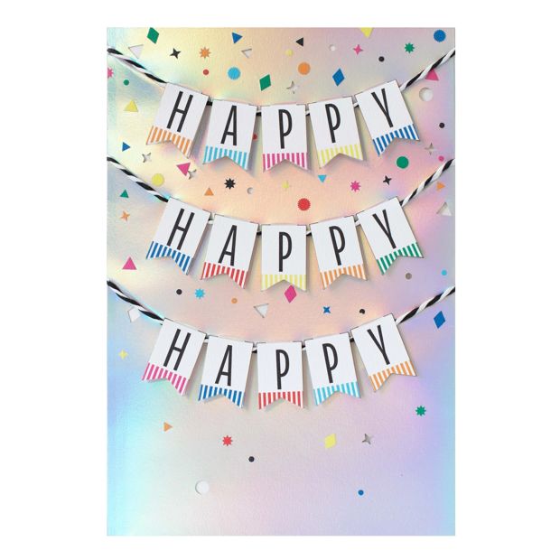 Hallmark Signature Birthday Card - Happy Happy Happy