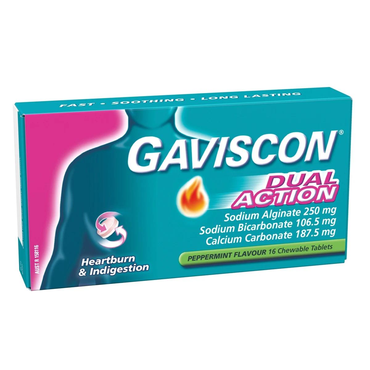 16 Pack Gaviscon Dual Action Tablets - Peppermint
