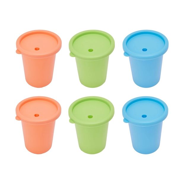 6 Pack Reusable Cups with Straws - Anko