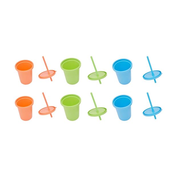 6 Pack Reusable Cups with Straws - Anko