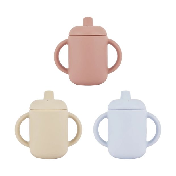 Silicone Sippy Cup with Straw, Assorted - Anko