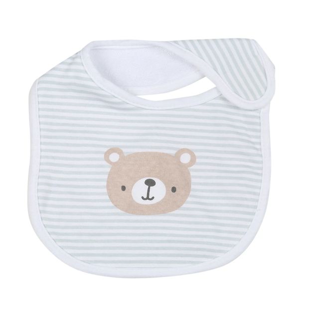 3 Pack Organic Cotton Bibs, Animals - Anko