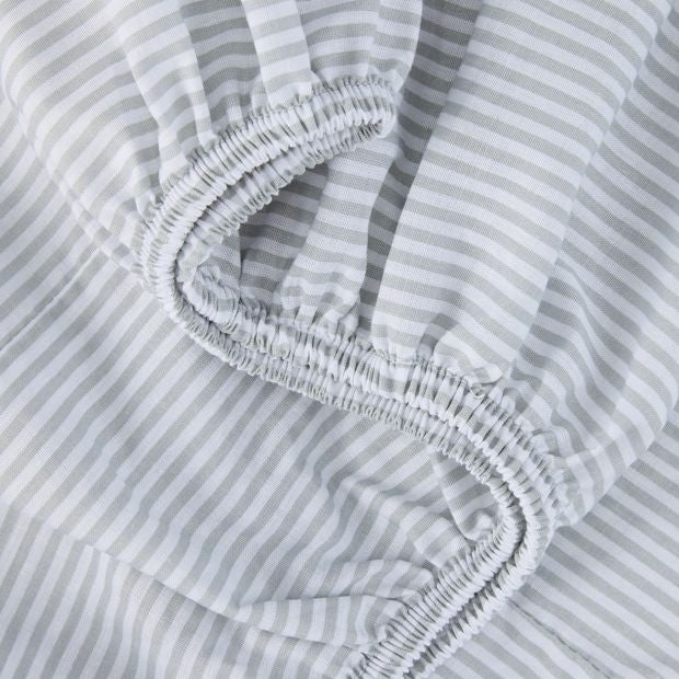 2 Pack Cotton Fitted Bassinet Sheets, White and Stripe - Anko