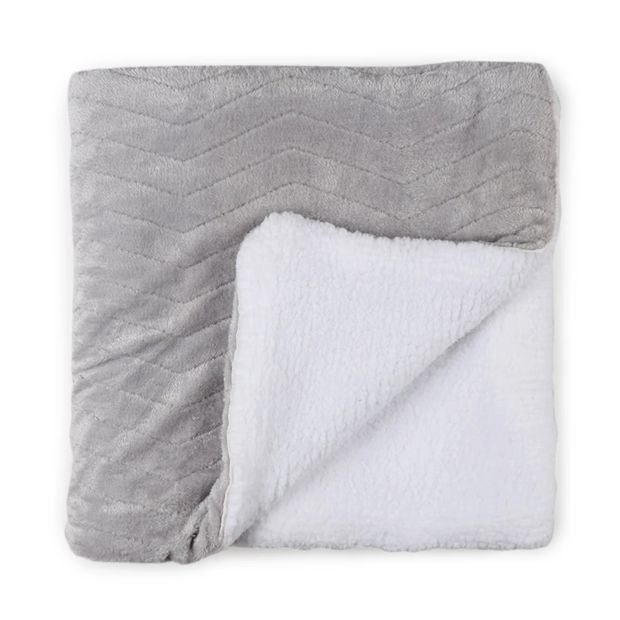 Plush Blanket, Grey - Anko