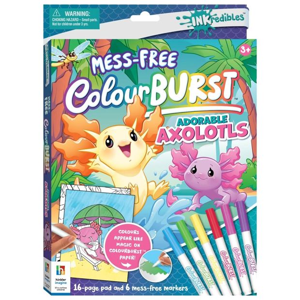 INKredibles Mess-Free ColourBurst: Adorable Axolotls Activity Kit - Book