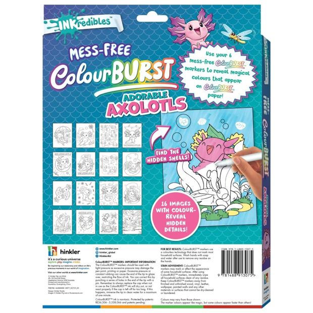INKredibles Mess-Free ColourBurst: Adorable Axolotls Activity Kit - Book