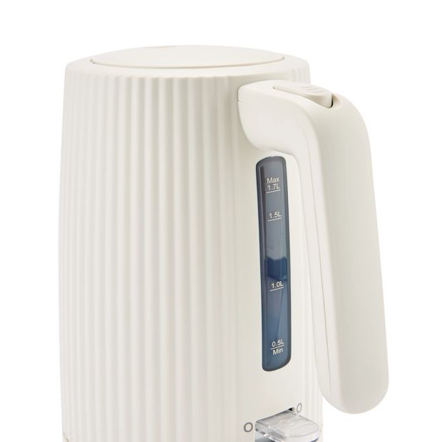 1.7L Linear Kettle, Off White - Anko