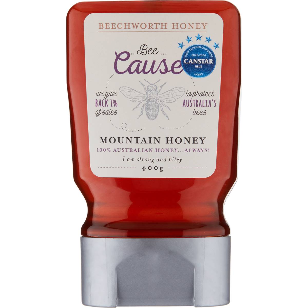 Beechworth 100% Australian Bee Cause Mountain Honey Squeeze 400g