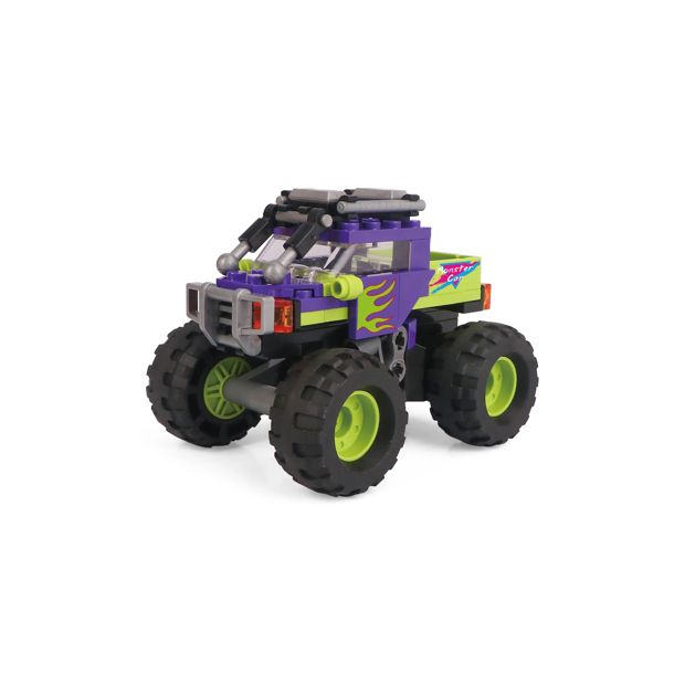 Mini Blocks Vehicle Series: Pull Back Monster Truck - Assorted