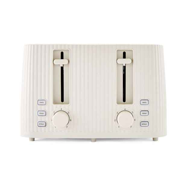 4 Slice Toaster Linear, Off White - Anko