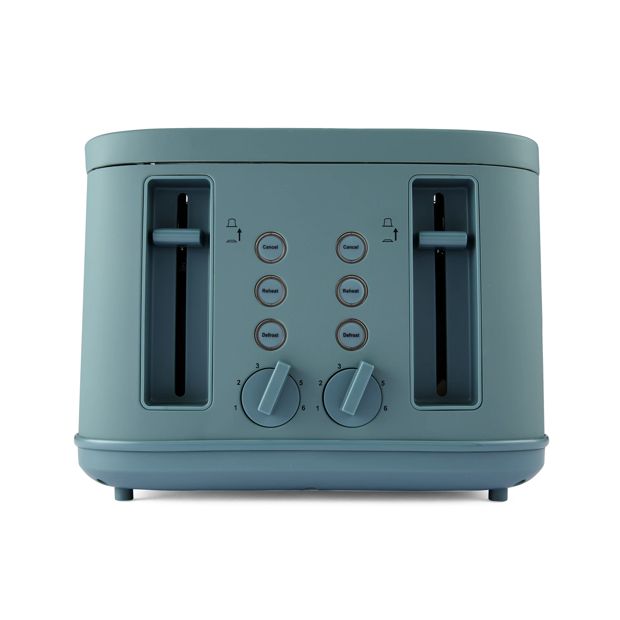 4 Slice Soft Touch Toaster, Dark Green - Anko