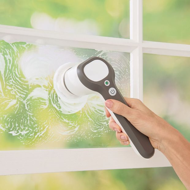 Rechargeable Handheld Scrubber, Grey and White - Anko