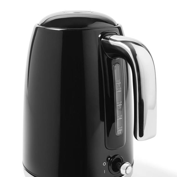 1.7L Stainless Steel Kettle, Black - Anko