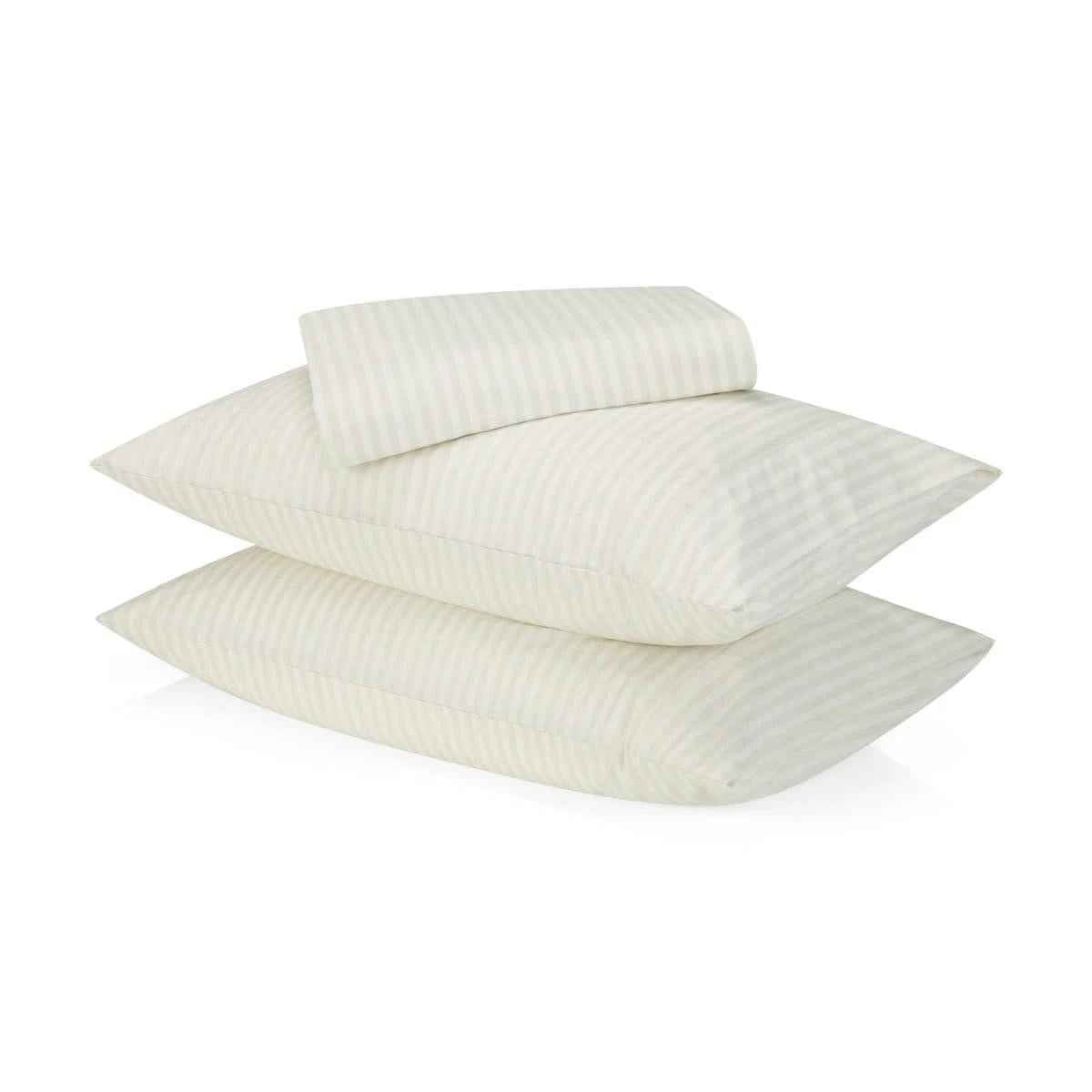 250 Thread Count Stripe Cotton Sheet Set - Queen Bed, Natural