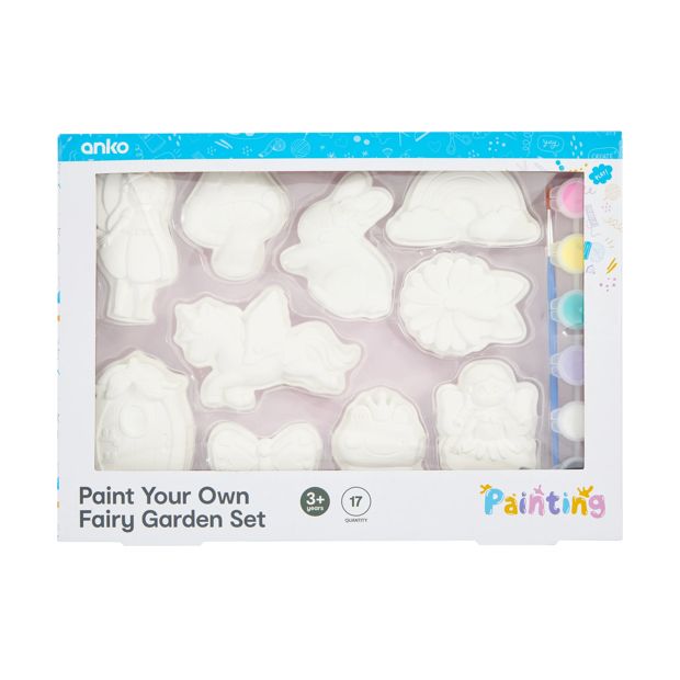 17 Piece Paint Your Own Fairy Garden Set - Anko