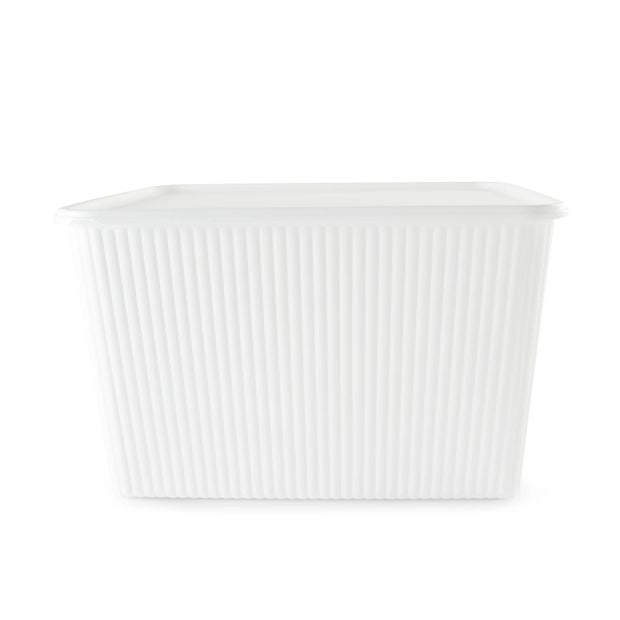 18L Ribbed Container, White - Anko