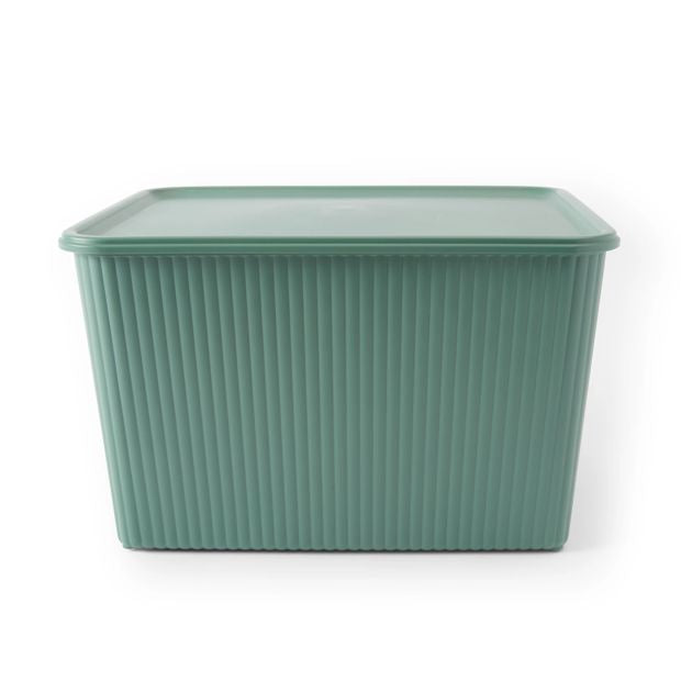 18L Ribbed Container, Green - Anko