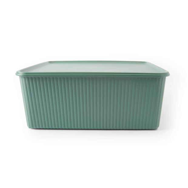 19L Ribbed Container, Green - Anko