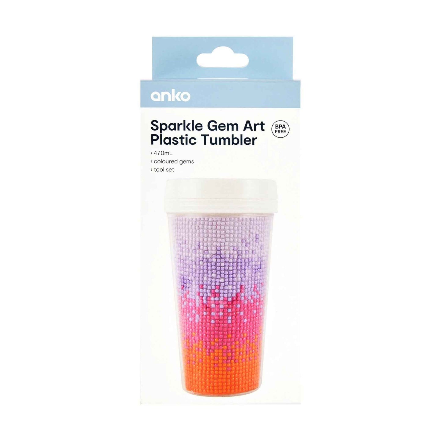 Sparkle Gem Art Plastic Tumbler - Ombre