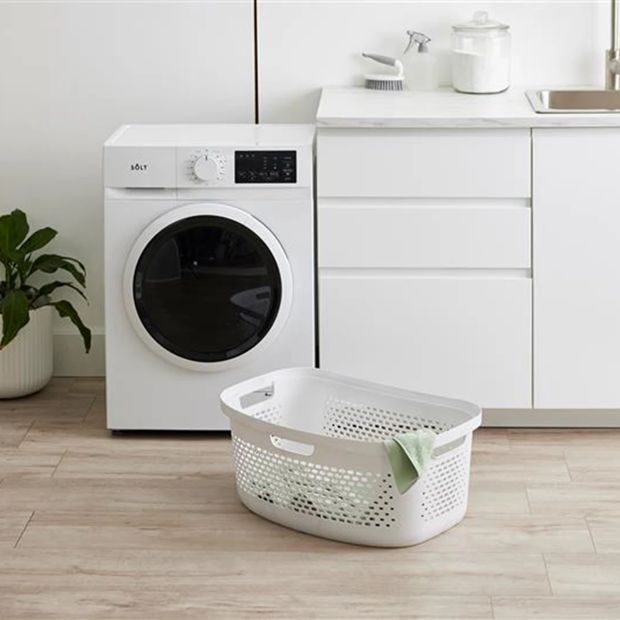 53L Gradient Laundry Basket, White - Anko