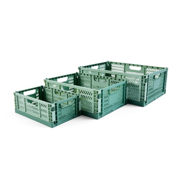 Collapsible Crate, Large, Green - Anko