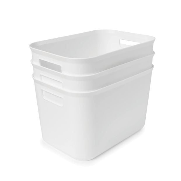 3 Pack 5.8L Utile Tub, Medium, White - Anko