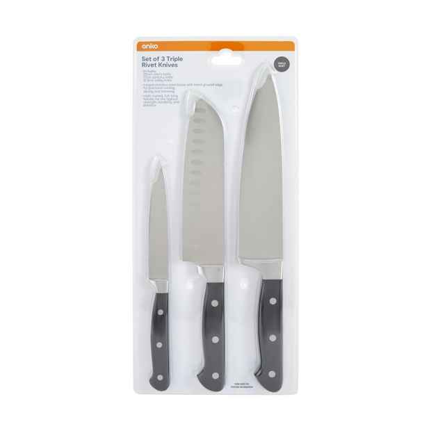 Set of 3 Triple Rivet Knives - Anko