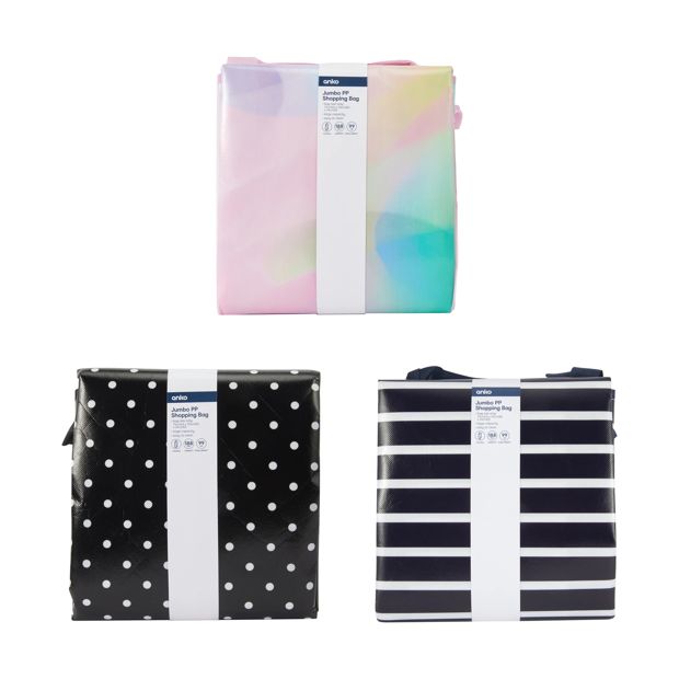 Jumbo PP Shopping Bag, Assorted - Anko