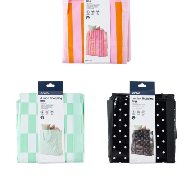 Jumbo PP Shopping Bag, Assorted - Anko