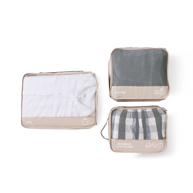 7 Piece Packing Cube, Beige - Anko