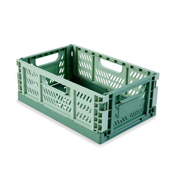 5L Collapsible Crate, Small, Green - Anko