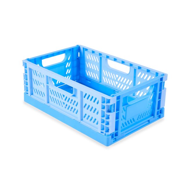 5L Collapsible Crate, Small, Blue - Anko